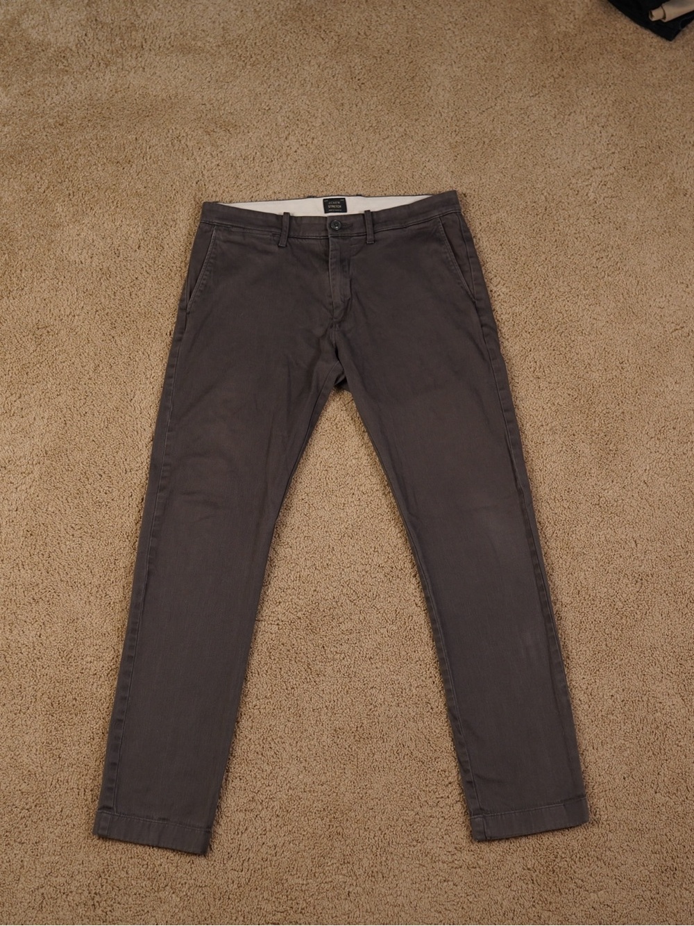 J. Crew Slim Chinos in Charcoal Gray